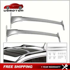 Set 2 Silver Roof Rack Cross Bars Carrier For 2014-19 Nissan Rogue w/ Roof Rails