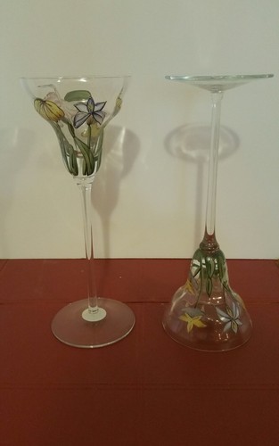 RARE Vintage floral Crystal Candlesticks - Picture 2 of 3