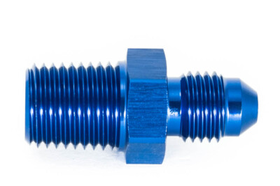 Gewindeadapter 1/4'' NPT zu Dash 4 / -4 AN / JIC 4 Blau eloxiert 7/16 UNF