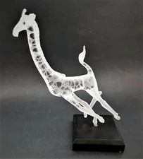 Vintage MILON TOWNSEND ART GLASS Sculpture Running Giraffe - 8"