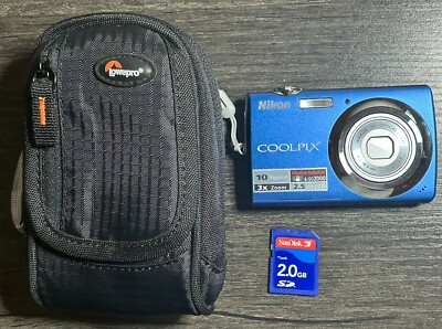 ニコン Nikon COOLPIX S220 箱付き #173 Nikon COOLPIX S220 Compact Digital Camera 10.0MP Blue 3x Zoom w