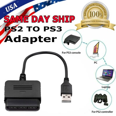 USB PS2 To PS3 Game Controller Adaptor Converter Cable For Sony PlayStation 2 3