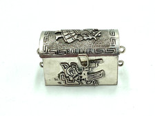 Tolle Pillendose echt Silber Bolivia 900er Silber Schatztruhe edel & selten
