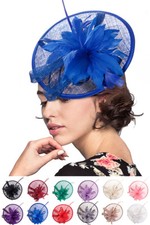 ScarvesMe Kentucky Derby Elegant Feather Floral Sinamay Fascinator Headband
