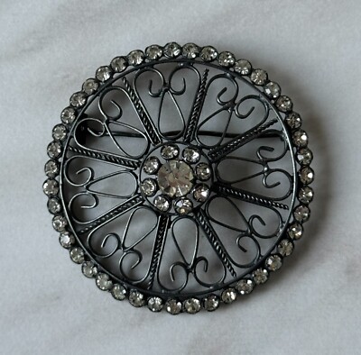 USSR 875 Silver Floral Brooch | Vintage Soviet Jewelry 1950s Filigree