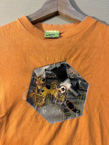 Vintage Youth Scooby Doo Shirt Size Boys XS Soccer Graphic X-Small Orange Vtg - Picture 2 of 16