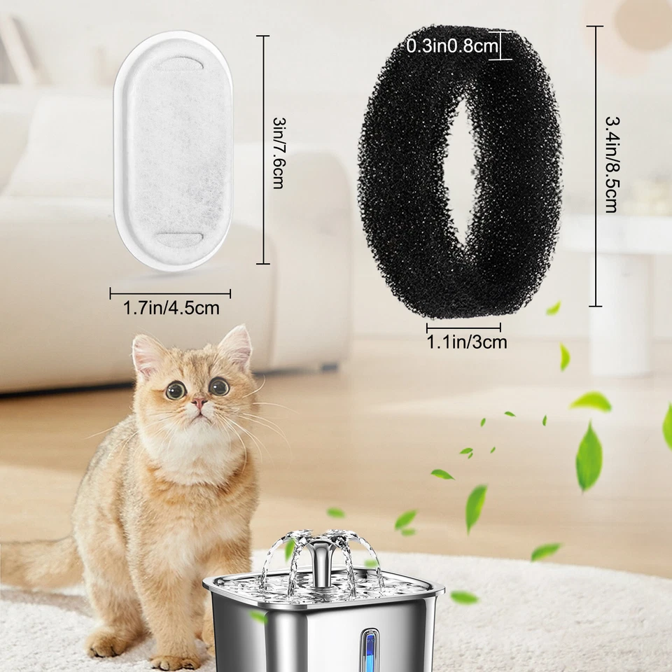 Repuesto de filtros de fuente de agua para gatos mascotas 40 piezas para repuesto 67/108/135 oz Foto 2 de 4
