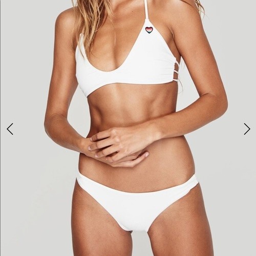 Spiritual Gangster Women's White Solid Zen Bikini Bottoms L68609 Size Small - Picture 2 of 5