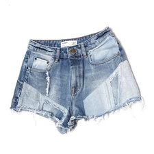 ZARA Cut off Blue Denim Jean Shorts 4