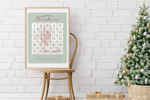 Countdown To Christmas Print, Western Cowboy Rustic Christmas Wall Decor - Picture 2 of 5