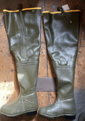 REDUCED! NIB Lacrosse Big Chief Mens Green Rubber Hip Hunting Fishing Boots Sz 5 - Picture 5 of 15