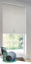 Motorized Smart Blackout Shade 28"W x 72"H – Linen Beige Alexa Compatible Blind
