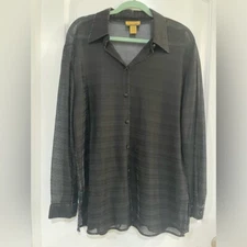 CDW creative design works, ladies, button-down, multicolor,shimmer top magical L