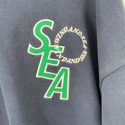 Wind and Sea Hoodie Men's Size XL Navy Cotton Long Sleeve