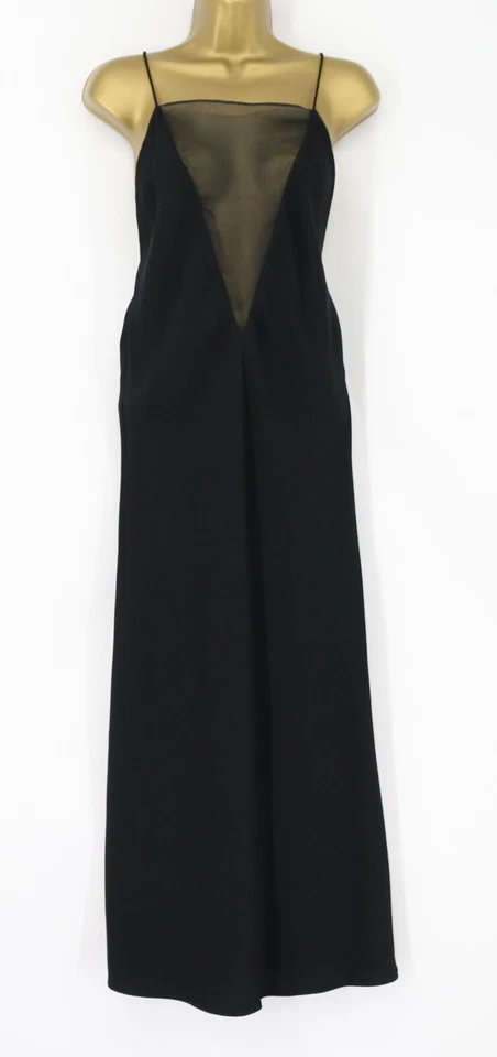 STELLA MCCARTNEY COMPACT SILK CREPE MIDI DRESS WOMENS XL UK16 BLACK RRP£770 BR