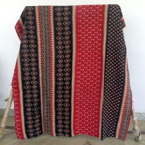 Indian Kantha Quilt Vintage Blanket Reversible Handmade Wholesale Lot 1 pc Throw - Picture 18 of 33