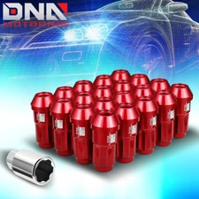 J2 20Pcs Red Aluminum M12 x 1.5 24mm OD 50mm Height Closed End Style Lug Nuts