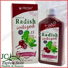 IODIZED RADISH EXTRACT SYRUP EXTRACTO DE RABANO YODADO JARABE 15 VITAMINAS