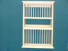 DOUBLE DELUXE WOOD PLATE dish cup cabinet RACK, SHELF, KITCHEN organizer 