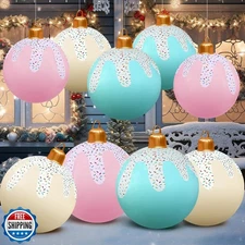 Jetec 6 Pcs Pastel Christmas Inflatable Ball 24 Inch Giant Macaro