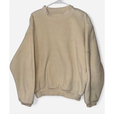 Vintage Bogner Shimmer Fleece Mock Neck Sweatshirt Cream Made in USA S