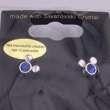 Arribas Mickey Mouse Swarovski Crystal Post Earrings