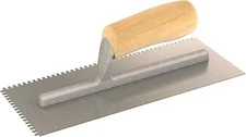 BON 87-129 Notched Trowel 1/8x3/16 U-Notch Steel Wood Handle