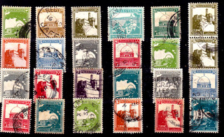 Briefmarken Steckkarte mit gestemp. Marken aus PALESTINE