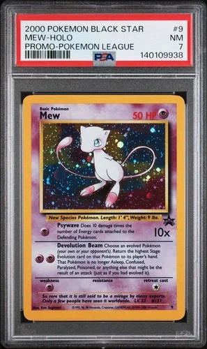2000 Pokémon Black Star Mew - Holo Promo PSA 7