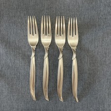 4 International Silver 1847 Rogers Bros FLAIR Silverplate Dinner Forks 1956