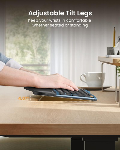 Backlit Bluetooth Ergonomic Keyboard, EK01 Plus Full Size Wireless Split Keyb... - Picture 6 of 7