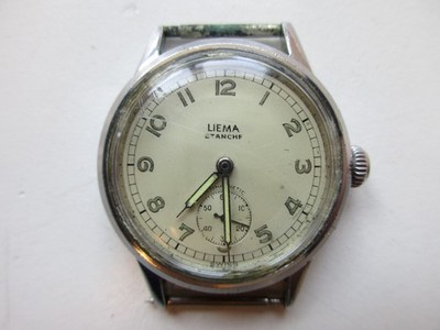 Liema 1940's Swiss manual wind men's watch - monoque case