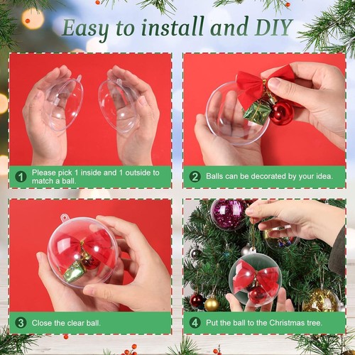 Clear Plastic Fillable Ornaments,Transparent DIY 25mm+30mm+40mm+50mm+70mm - Picture 6 of 7