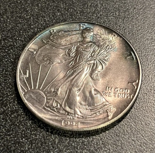 1994 Walking Liberty American Eagle 999 FINE SILVER DOLLAR 1oz. Toned Nicely Unc