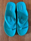 WOMEN'S OKABASHI SPLASH 2" WEDGE FLIP FLOPS SEA GLASS SIZE 6.5 -7.5 Preowned — photo 1