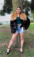 FOX CROPPED two tone FUR Coat