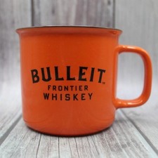 Bulleit Bourbon Frontier Whiskey Ognisko Kubek Filiżanka do kawy Pomarańczowa ceramika 12 uncji