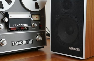 Tandberg Logo Badge   Brushed Aluminum Emblem for Vintage Audio Restoration