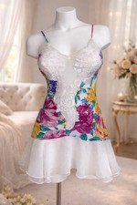 Vintage Victoria s Secret Gold Label Floral Satin Nightgown Slip NWT Korea P S