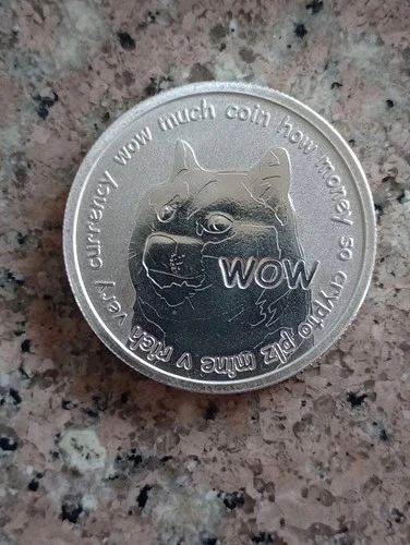 1 OZ .999 PURE SILVER SHIELD PROOF DOGE COIN MINTAGE CRYTPTO ROUND COIN MUSK