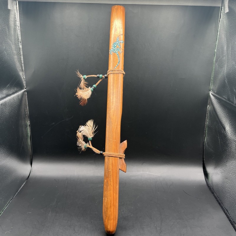 Native American Style Handmade Wooden Flute Damaged No Sound For Decor Only