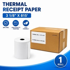 1 Roll Thermal Receipt Paper 3-1/8 x 815 for POS Cash Register Credit Card Paper