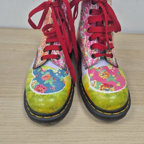 Dr Martens 1460 Daze Psychadelic Cat Floral Print Rare Ankle Boots Uk 5 Eu 38 - Picture 4 of 10