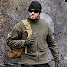 USA Mens Tactical Recon Fleece Jacket Zip Army Hoodie Combat Warm Casual Hoody**