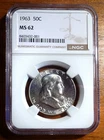1963 Franklin Half Dollar ~ NGC Graded MS62