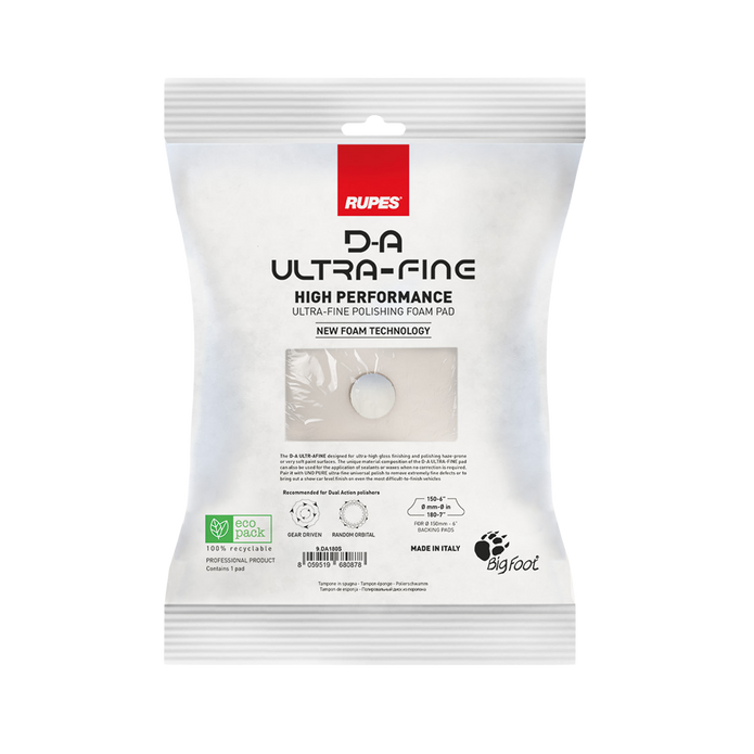Rupes Bigfoot D-A UltraFine High Performance Foam Compound Pad White 100mm - Image 3