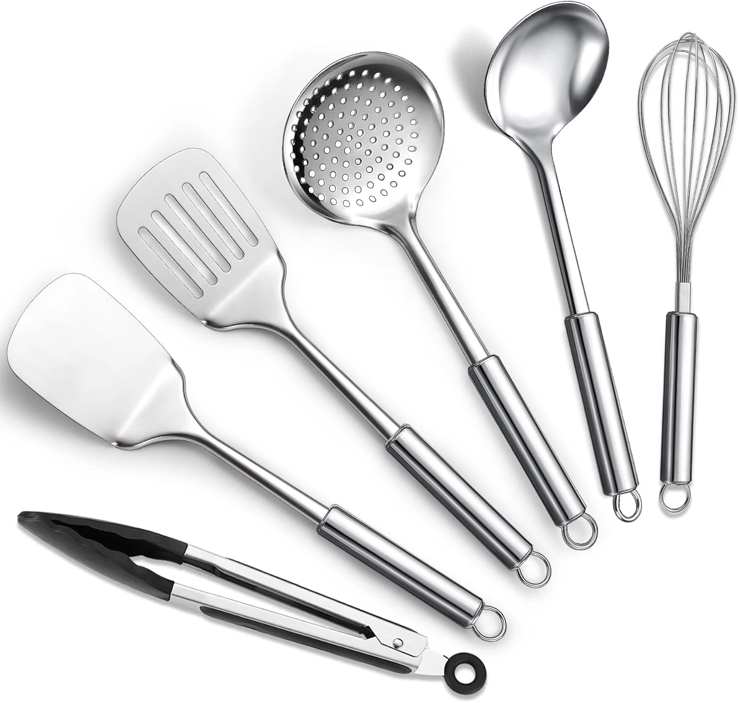 Stainless Steel Cooking Utensils Set 6 Pieces, B. 6 6 Pieces