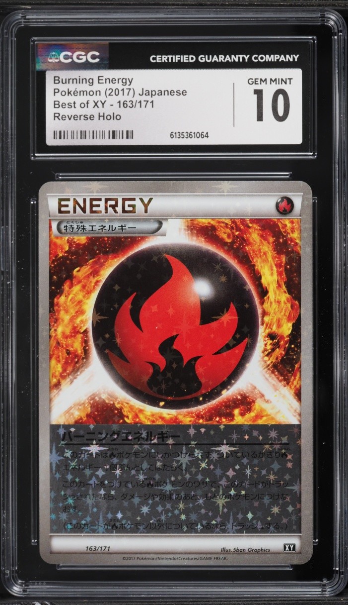 CGC 10 Burning Energy Reverse Holo Japanese The Best of XY 163/171 Pokemon Card