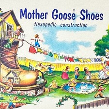 1954 Mother Goose Flexopedic Construction Shoes Box ONLY Nursery Rhyme Display