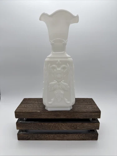 VTG Imperial White Milk Glass Vase - Mephistopheles German Mythology Demon